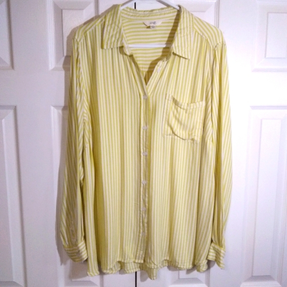 Terra & Sky Tops - Vintage Terra & Sky Striped Shirt 1X